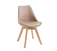Mondo Viro Ensemble de chaises rembourrées en simili cuir "Stylezze" fauteuils avec pieds en bois 52 x 48,5 cm 82 h (8, taupe)