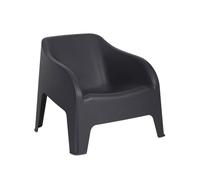 Mondo Viro Ensemble de jardin en résine Petra table conteneur et fauteuil d'extérieur (Fauteuil anthracite)