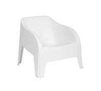 Mondo Viro Ensemble de jardin en résine Petra table conteneur et fauteuil d'extérieur (Fauteuil blanc)