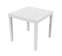 Mondo Viro Ensemble de salle à manger en résine table chaise fauteuil avec accoudoirs pour jardin (table carrée)