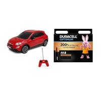 Mondo63422-Fiat500XVéhiculetélécommandéRadiocommandeEchelle1/24,Colorisaléatoire + Piles AA Duracell Optimum (lot de 8) - Piles Alcalines 1,5V - Jusqu’à 200% plus longtemps ou plus puissant - Alimente