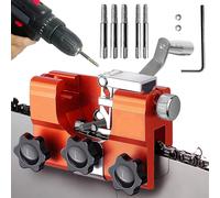 MONDODIGITALE-Afuteuse De Chaine Tronconneuse,Pince D'Affûteuse De Tronçonneuse,Kit Affutage Chaine Tronçonneuse Avec 5 Carbures De Tungstène 4 Pouces-22 Pouces (Orange)