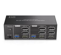MONDODIGITALE-Commutateurs Kvm 8K60Hz Hdmi+Displayport Kvm Switch 2 Pc 3 Monitor Pour 2 Pc Partageant 3 Moniteurs Et 4 Ports Usb 3.0 Prise En Charge Du Mode Copie&Extension Avec 2-Câbles Usb
