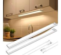 MONDODIGITALE-Eclairage D'Armoire,Eclairage Sous Plan Cuisine 73 Led 40Cm Avec Détecteur De Mouvement 1500Mah Usb Rechargeable Eclairage D'Escalier Pour Armoire De Cuisine Armoire 2 Pièces
