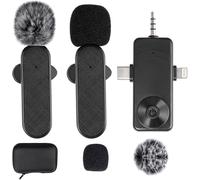 MONDODIGITALE-Micro Cravate Pour Interviews,Enregistrements Vidéo,Vlogs,Micro Cravate Sans Fil Avec Annulation De Bruit,Plug And Play,Microphone Pour Téléphones Portables Android,Iphones,Ordinateurs