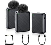 MONDODIGITALE-Micro Cravate Sans Fil, Micro Sans Fil 2Pcs 2.4Ghz Compatible Avec Iphone Ipad Usb C Android Smartphone Caméra Pour Tiktok, Facebook, Youtube, Vlog, Streaming En Direct