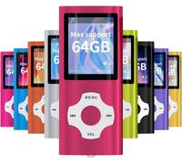 MONDODIGITALE-Mp4 Mp3 / Portable, Red With Devaient 180 Inch Screen And Led Memory Card, Max Support 128Gb