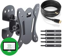 MONDODIGITALE-Support Mural Pour Tv Lcd Led Oled Et Tft 13-27" (Env. 33-69 Cm)-Pivotant Et Inclinable-Vesa 75 X 75-100 X 100-Noir