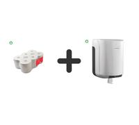 MONDOFFICE 2 cartons Essuie-mains double épaisseur pure ouate achetés = 1 Distributeur de bobines maxi à dévidoir central MONDOFFICE offert