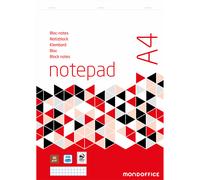 MONDOFFICE Bloc notes agrafé A4 21 x 29,7 cm - 60g - Non perforé - Petits carreaux 5x5 - 200 pages
