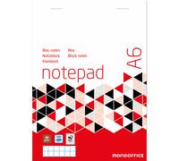MONDOFFICE Bloc notes agrafé A6 10,5 x 14,8 cm - 60g - Petits carreaux 5x5 - 200 pages
