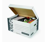 MONDOFFICE Caisse archives Premium - L.54 x P.36 x H.26 cm - Gris - Lot de 10