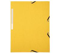 MONDOFFICE Chemise à élastiques 3 rabats Format 24 x 32 cm - Jaune