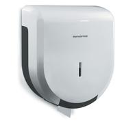 MONDOFFICE Distributeur de papier toilette Jumbo en ABS pour bobine maxi de 400 m - Blanc
