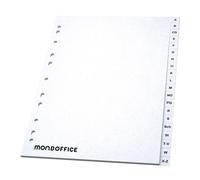 MONDOFFICE Intercalaires alphabétiques A4 en carte blanche - 20 divisions