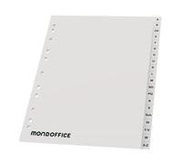 MONDOFFICE Intercalaires alphabétiques A4 en polypropylène gris - 20 divisions