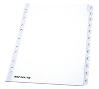 MONDOFFICE Intercalaires mensuels A4 en bristol 170g blanc - 12 divisions