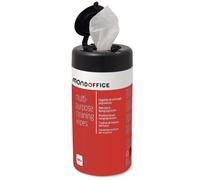 MONDOFFICE Lingettes nettoyantes multi-usages, humides, tube distributeur