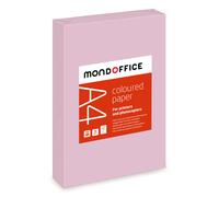 MONDOFFICE Papier A4 Coloured Paper - 80g - Ramette de 500 feuilles - Rose Pastel