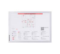 MONDOFFICE Pochette murale Cadre d'affichage adhésif A3 - Cadre argent - Lot de 2