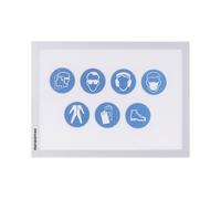 MONDOFFICE Pochette murale Cadre d'affichage adhésif A4 - Cadre argent - Lot de 2