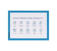 MONDOFFICE Pochette murale Cadre d'affichage adhésif A4 - Cadre bleu - Lot de 2