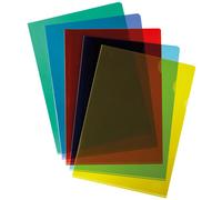 MONDOFFICE Pochettes coin A4 PVC 15/100 - Couleurs assorties - Boîte de 100