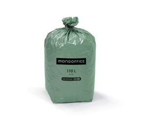 MONDOFFICE Sac poubelle 110L recyclé - Vert - Lot de 200