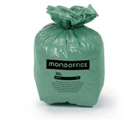 MONDOFFICE Sac poubelle 30L écologique vert 100% recyclé - Lot de 500