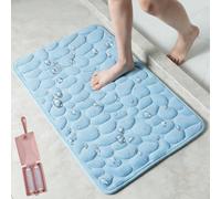 mondpfote 2026 Le Tapis de Bain Galet,Tapis Douche Antidérapant,Salle De Bain Absorbant,Shaggy Moelleux Super Absorbant Lavable Machine, Memory Foam Bath Mat (B,50 * 80CM)