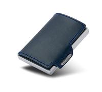 MONDRAGHI® Mini Portefeuille Ultra-léger et Compact. Coque polie résistante aux Rayures et aux Chocs. Puce RFID. Élégance Bleue