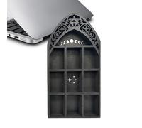 Mondregal Étagère murale flottante en bois crescent | Cabinet en gothique, bijoux bohème, étagère céleste pour pierres, vernis à ongles, bijoux, décoration de chambre ou décoration de chambre