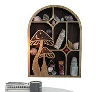 Mondregal Étagère Semi-montée Rustique en Bois, Affichage Mural bohème Magique | Étagère de Rangement avec Support en Champignons, décor Suspendu esthétique pour Salon, env