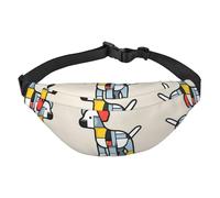 Mondrian Abstractionism Petit animal Sac banane tendance Sac banane Voyage Casual Garçons Sac banane adapté pour le sport, la course, le cyclisme, les voyages, la pêche