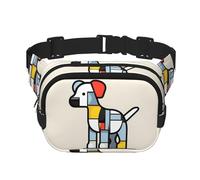Mondrian Abstractionisme Petit Animal Imprimé Sac Banane Multifonctionnel Sac Messenger Mode Unisexe Sac de Rangement Voyage Sport