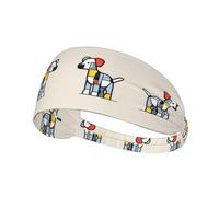 Mondrian Bandeau de sport élastique Motif abstractionisme Petit Animal Pour Course Fitness Tennis Yoga
