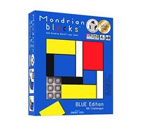 Mondrian Blocks Puzzle & Puzzle-Battle Game, Casse-tête, Jeu de Voyage Compact à Bord, Édition Bleu