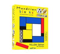 Mondrian Blocks Puzzle & Puzzle-Battle Game, Casse-tête, Jeu de Voyage Compact à Bord, Édition Jaune