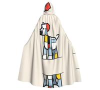 Mondrian - Cape à capuche abstractionisme pour petit animal adulte pour homme et femme, costume d'Halloween, bal masqué, cosplay, fête de Noël