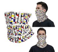 Mondrian Minimaliste De Stijl Bandana Moderne Cache-Cou Imprimé Écharpe Multi-Usages Couvre-chef Unisexe Adulte