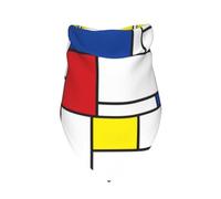 Mondrian Minimaliste De Stijl Modern Art,Bavoir écharpe Triangulaire à Capuche réglable pour Animaux de Compagnie, Capuche Lavable adaptée aux Chiens et Chats de Petite, Moyenne et Grande Taille