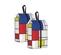 Mondrian Minimaliste De Stijl Modern Art， Lot de 2 Sacs à Chaussures de Voyage, Sacs de Rangement imperméables, Organisateur de Chaussures pour Les Voyages et la Maison