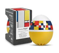 Mondrian PiepEi - Minuteur à œufs chantant pour la cuisson - Cuiseur à œufs pour 3 niveaux de dureté - Pour les fans de peinture abstraite - Œuf de cuisine amusant - Musique Eggtimer Brainstream