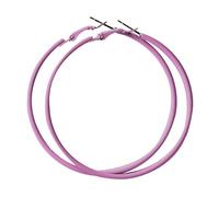 Mondstern Ohrringe 60 mm, große Creolen aus Edelstahl, 80er- und 90er-Jahre-Stil, große Retro-Neon-Ohrringe, Party-Ohrhänger, Zubehör Katzen Ohrringe Silber 925 (Purple, One Size)