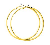 Mondstern Ohrringe 60 mm, große Creolen aus Edelstahl, 80er- und 90er-Jahre-Stil, große Retro-Neon-Ohrringe, Party-Ohrhänger, Zubehör Katzen Ohrringe Silber 925 (Yellow, One Size)