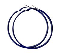 Mondstern Ohrringe 60 mm, große Creolen aus Edelstahl, 80er- und 90er-Jahre-Stil, große Retro-Neon-Ohrringe, Party-Ohrhänger, Zubehör Katzen Ohrringe Silber 925 (Dark Blue, One Size)