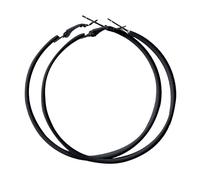 Mondstern Ohrringe 60 mm, große Creolen aus Edelstahl, 80er- und 90er-Jahre-Stil, große Retro-Neon-Ohrringe, Party-Ohrhänger, Zubehör Katzen Ohrringe Silber 925 (Black, One Size)