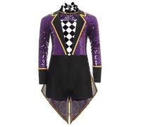 Monduelle Fille Costume De Maître Cirque Pour Enfant Combinaison Danse Entraînement Festival Compétition Spectacle Violet 42
