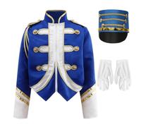 Monduelle Garçon Costume De Batteur Pour Chef Batterie Enfant L'École Soldat Bleu 11-12 ans