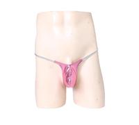 Monduelle Homme Culottes G String Culotte Masculine sous Vêtements Mini Culottes en Latex Tanga en Latex avec Renflement Hanche avec Fourreau Rose Taille Unique